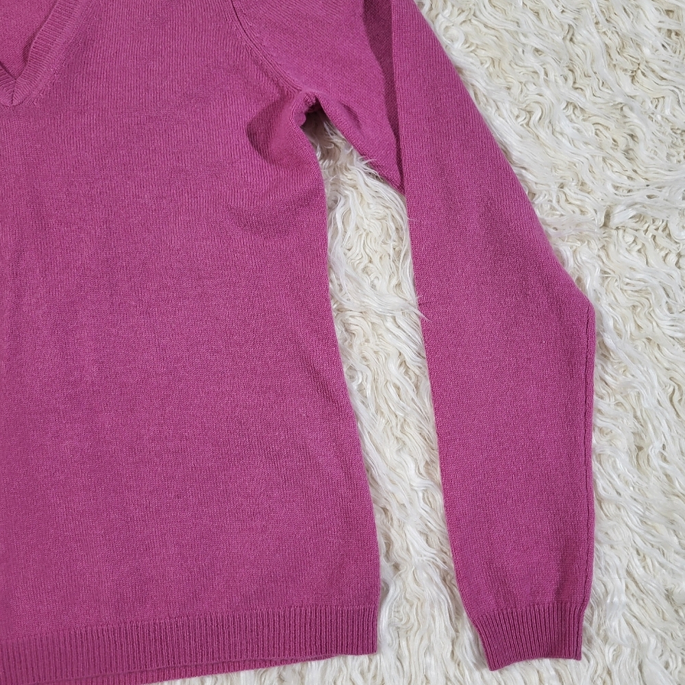 Simply Cashmere Pink V Neck 100 % Cashmere Sweater Medium - Picture 4 of 12